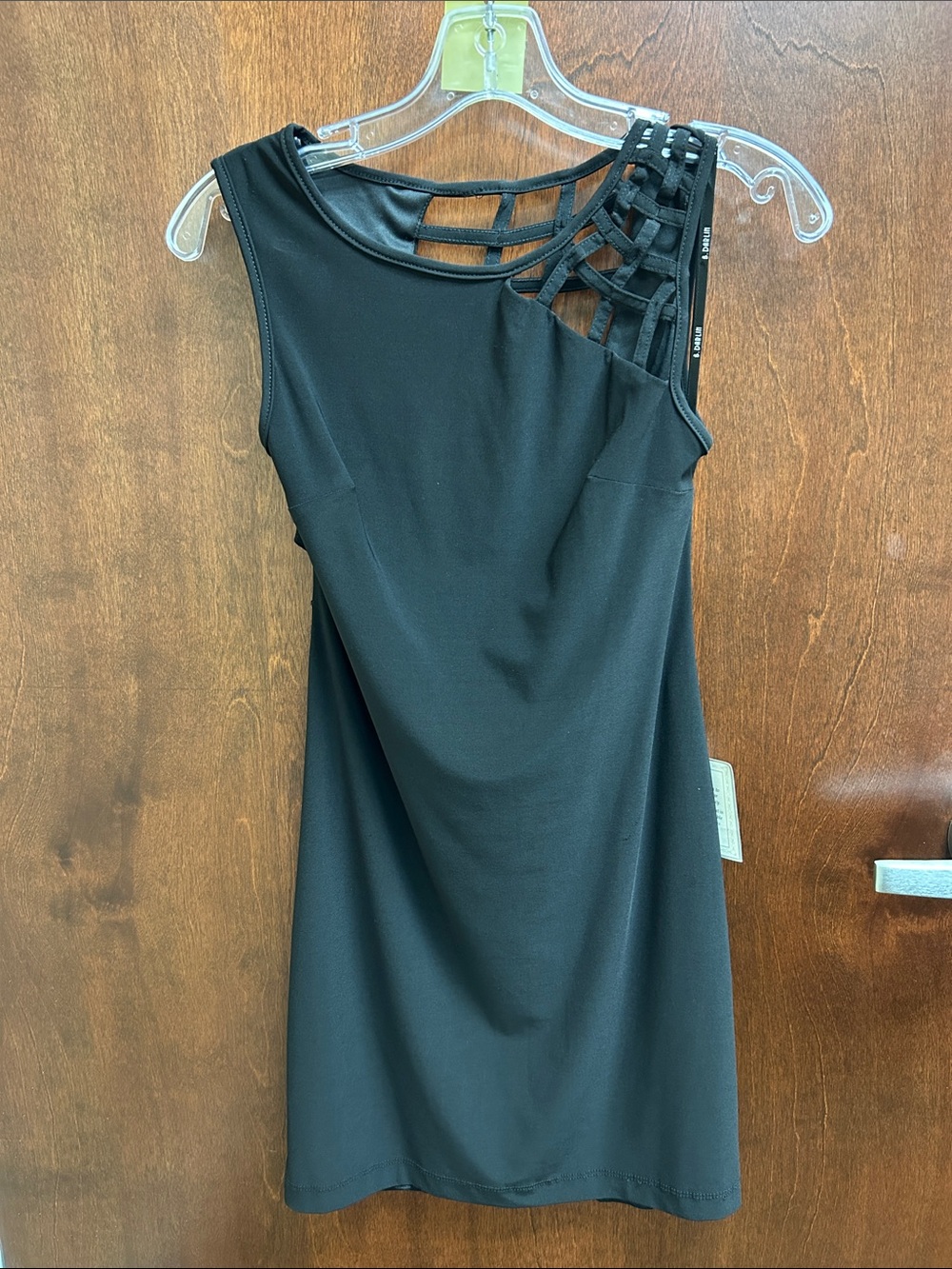 Sleeveless Black Cutout Strap Dress